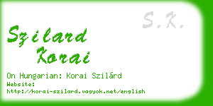 szilard korai business card