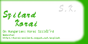 szilard korai business card